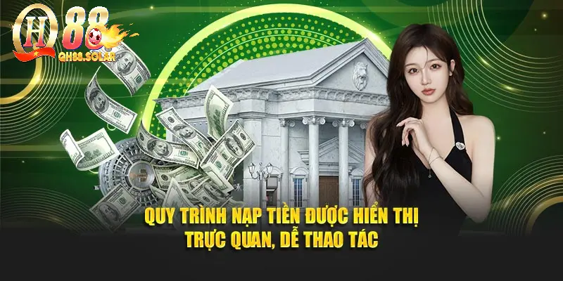 Quy trình nạp tiền được hiển thị trực quan, dễ thao tác